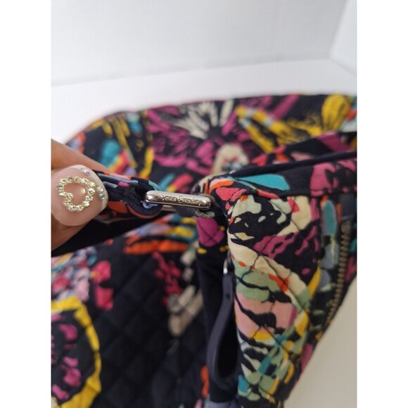 VERA BRADLEY Iconic Triple Zip Hipster Crossbody Purse Handbag Cotton Floral - Picture 11 of 12